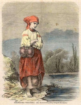 drzeworyt 1861 / Kostrzewski: Dzieweczka ukraińska