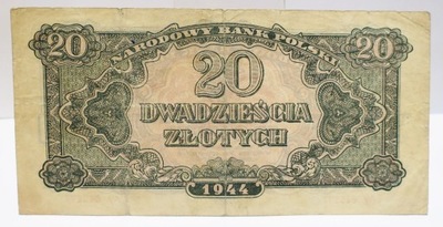 20 ZŁ ZŁOTYCH LUBELSKA OBOWIĄZKOWE AY 1944