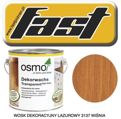 OSMO 3137 Wosk Dekoracyjny Lazurowy WIŚNIA 2,5l