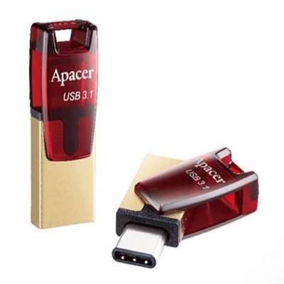Apacer USB pendrive OTG USB 3.0 32GB AH180 czerwony USB A i USB C