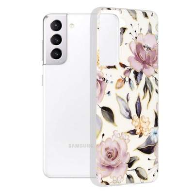 Etui Samsung Galaxy S21 Techsuit - Marble Series - Chloe White