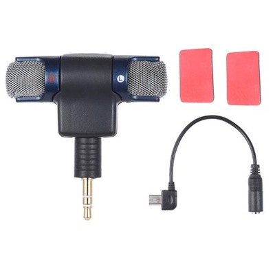 Mikrofon stereo 3.5 mm z kablem adaptera Mini USB Mic dla Hero 3 3 + 4