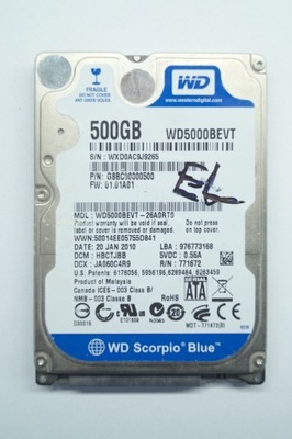 Elektronika do dysku Western Digital WD5000BEVT