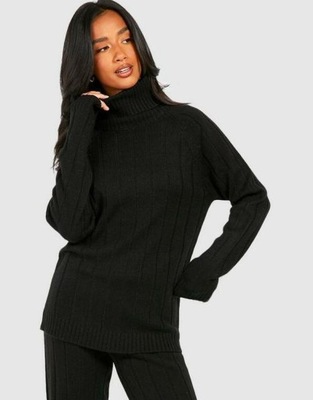 BOOHOO CZARNY LUŹNY SWETER GOLF PRĄŻKI FK7 NG6__XXL