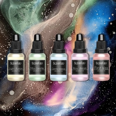 Zestaw tuszu alkoholowego 'Pearl chameleon inks' TM 'ScrapEgo' 5 x 5ml