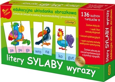 Litery Sylaby Wyrazy Edukacyjna Układanka