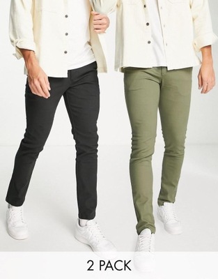 JACK&JONES SPODNIE CHINOSY SLIM CASUAL 2-PACK YHK NH2__W30/L32