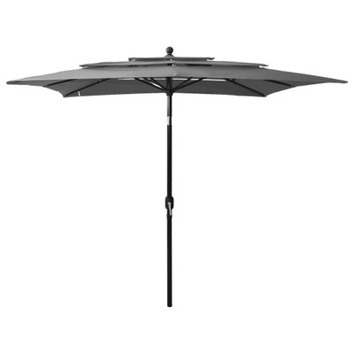 3-poziomowy parasol na aluminiowym słupku, antrac