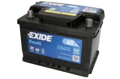 BATERÍA EXIDE 12V 60AH/540A EXCELL P+  