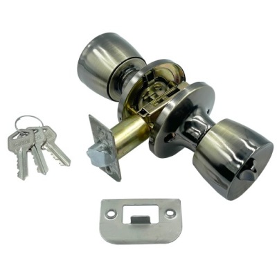 GAŁKA GAŁKI DRZWI ZAMEK Z BLOKADĄ OBROTOWA PATYNA