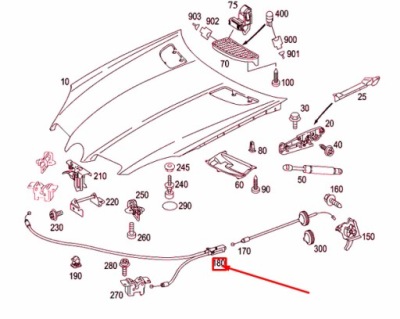 Mercedes-benz slk r171 передня трос капот двигуна a1718800159oryginalna фото №1