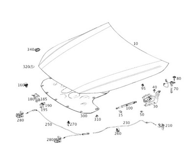 A2139062310 mercedes cls klasa c257 патрон капот фото №1