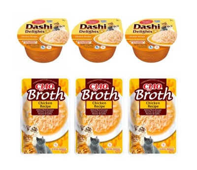 Inaba CAT DASHI DELIGHTS CHICKEN + Inaba Ciao Chicken Broth ZESTAW