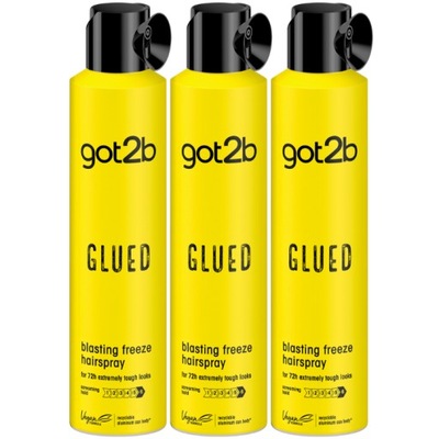 Schwarzkopf Got2b Glued Lakier do Włosów Super Mocne Utrwalenie 3x300ml