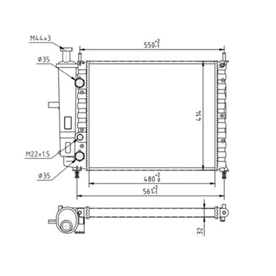 CHLODNICA, SISTEMA DE REFRIGERACIÓN DEL MOTOR HART 601 386  