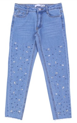 Spodnie jeansowe z kamieniami 8-9 lat 134 cm