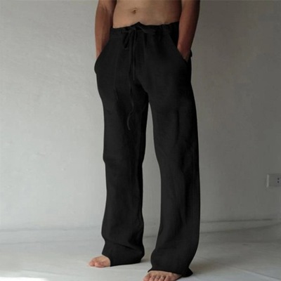 Męskie spodnie na co dzień z cienkiego lnu
