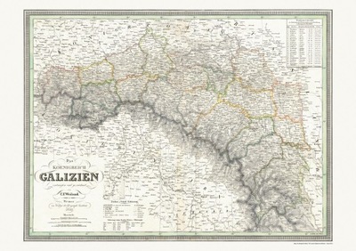 MAPA GALICJI / GALICJA Weiland 1832 REPRINT