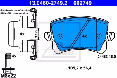 ATE KLOCKI TYŁ VW PASSAT SHARAN TIGUAN