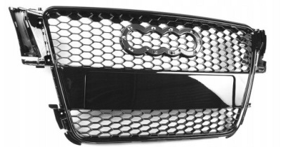 Audi a5 b8 07- решётка радиатора решётка радиатора чёрный блеск тюнинг + logo фото №1