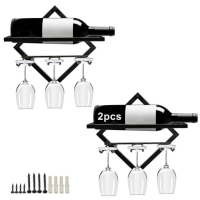 Metalowy uchwyt ścienny na kieliszki do wina