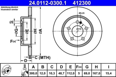 2X DISCO DE FRENADO DB PARTE TRASERA W205/S205/C205 14- 24.0112-0300.1  