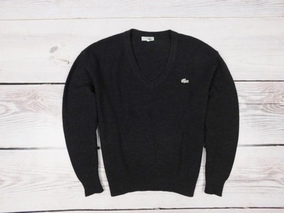 LACOSTE__WEŁNIANY SWETER__CZARNY__R.6__XL-XXL