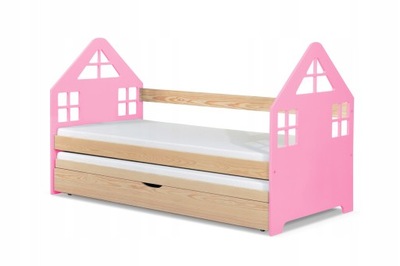 Łóżko dziecięce dwu osobowe Domek z materacami