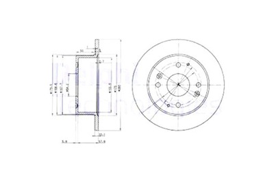 DELPHI ДИСКИ ТОРМОЗНЫЕ ТОРМОЗНЫЕ 2 ШТУКИ. ЗАД HONDA ACCORD VI 1.6-2.0D