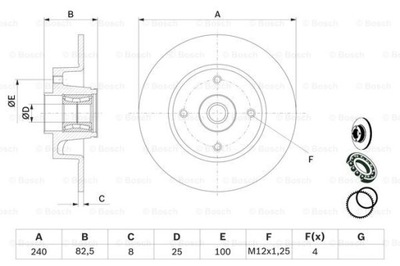 ГАЛЬМІВНІ ДИСКИ ГАЛЬМІВНІ ЗАД BOSCH 0 986 479 278