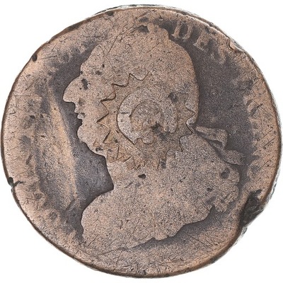 Moneta, Gwadelupa, Louis XVI, 2 sols François, Cou