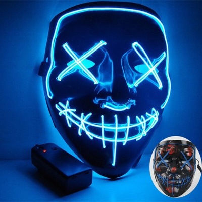 MASKA Nowy świecący Neon podświetlany przewód mask