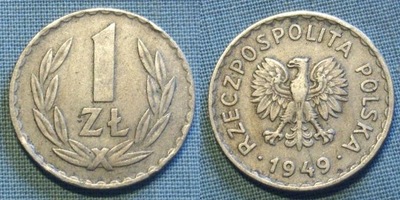 1 złoty 1949 MN miedzionikiel