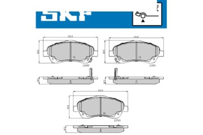 Тормозные колодки тормозные toyota avensis _t25_ corolla verso skf фото №1
