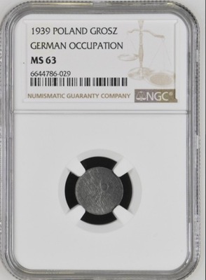 1 grosz 1939 NGC MS63