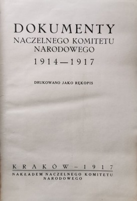 Dokumenty naczelnego komitetu narodowego 1914-1917