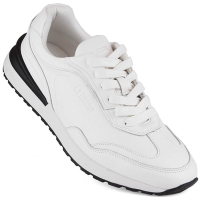 Skórzane buty męskie sportowe białe r.44