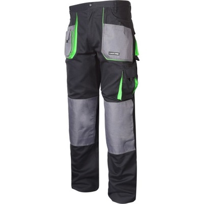 LAHTI PRO ШТАНИ ROBOCZE BLACK/GREEN 100% BAWEŁNA L4050648