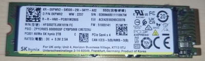 Dysk Sk HYnix 2Tb NMVe PN: Dell 0XPWV2 XPWV2
