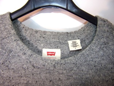 LEVIS sweter męski M/L melanż 100% wełna