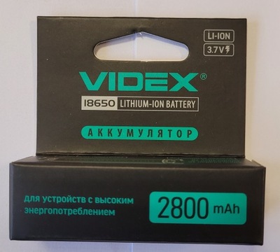 Akumulator 18650 bateria VIDEX 2800 mAh 3.7V LI-ION