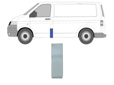 Vw t5 2003-2009 поріг ремкомплект ліва фото №1