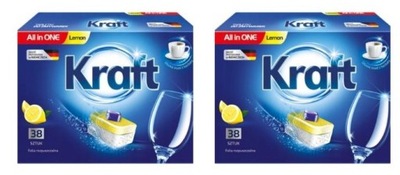 Kraft Tabletki do Zmywarki ALL inOne Lemon 2x38szt