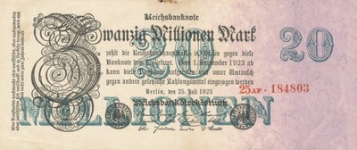 [MB6248] Niemcy 20 millionen mark 1923