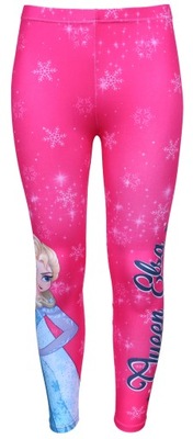 Różowe legginsy z długą nogawką Elsa FROZEN 104 cm