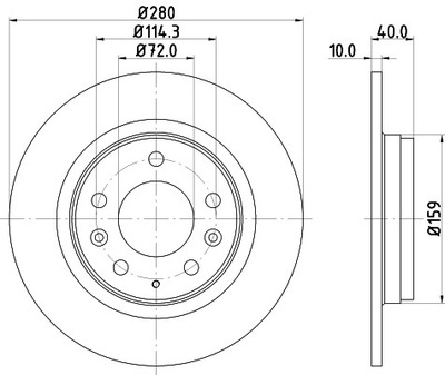 HELLA 8DD 355 110-381 ДИСК ТОРМОЗНОЙ