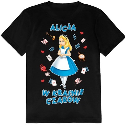 KOSZULKA DZIECIĘCA T-SHIRT DLA DZIECKA ALICJA W KRAINIE CZARÓW 116