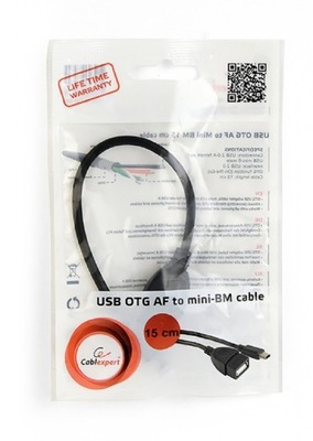 Kabel OTG USB Mini BM -> USB AF 15cm