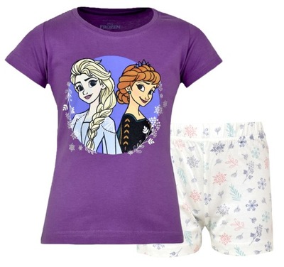 Piżama krótka dziewczęca 5 lat Kraina Lodu Elsa i Anna 110 cm