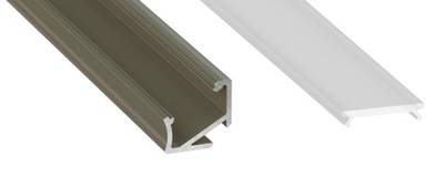 Profil aluminiowy H 30°/60° 2m Inox z kloszem